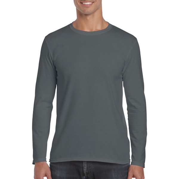 Gildan Soft Style långärmad T-shirt för män (5-pack) M Charco Charcoal M