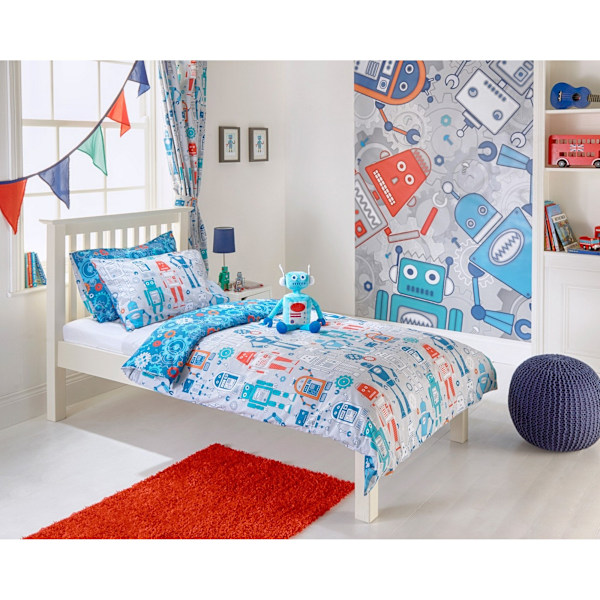 Riva Home Robot Pencil Pleat Gardiner 66 x 72in (168 x 183cm) B Blue 66 x 72in (168 x 183cm)