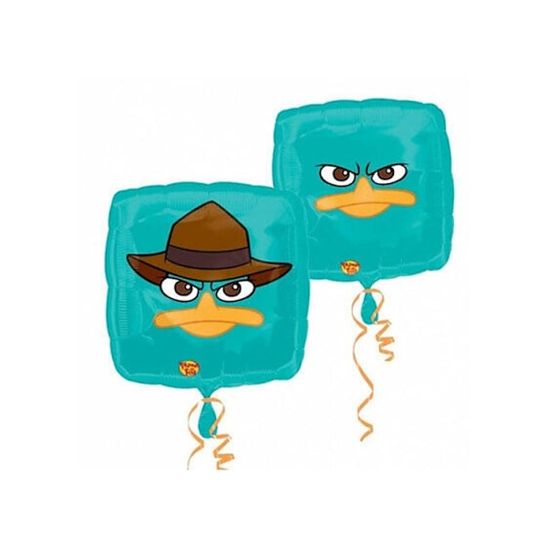 Phineas och Ferb Agent Perry Folieballong En Storlek Aqua Aqua One Size