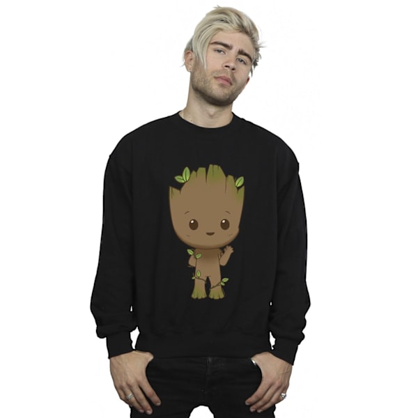 Marvel Herr I Am Groot Chibi Wave Pose Sweatshirt S Svart Black S