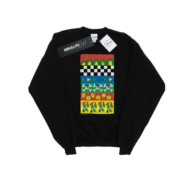 Disney Herr Donald Duck Vintage Mönster Sweatshirt L Svart Black L