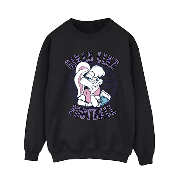 Looney Tunes Dam/Damer Lola Bunny Flickor Gillar Fotboll Sweatshirt Black S