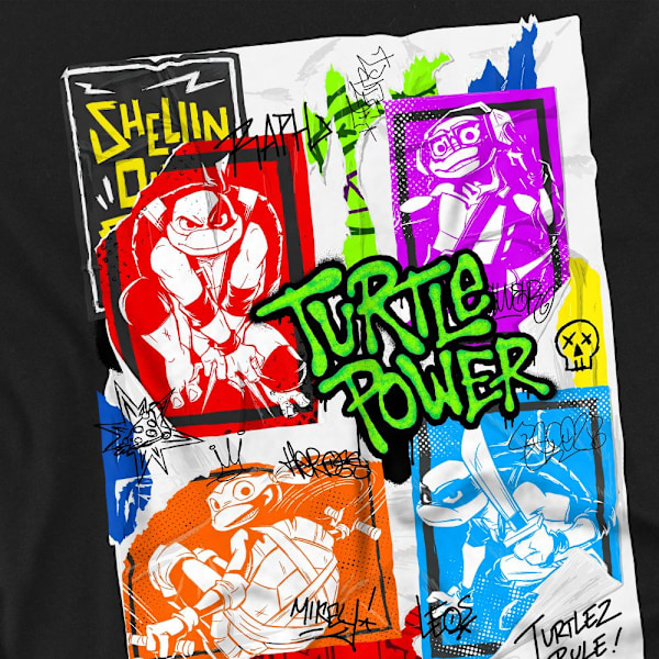 Tales of the Teenage Mutant Ninja Turtles Unisex Vuxen Lino Pos Black S
