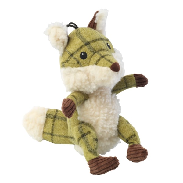 House Of Paws Tweed Plysch Fox Dog Toy One Size Grön Green One Size