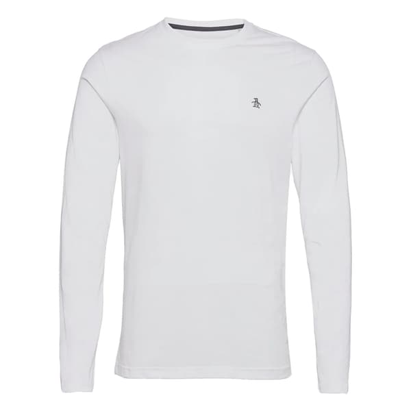 Original Penguin Herr Bomull Långärmad T-shirt L Bright Whit Bright White L