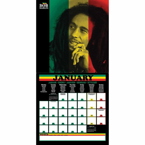 Bob Marley 2025 Kvadratisk Väggkalender En Storlek Flerfärgad Multicoloured One Size