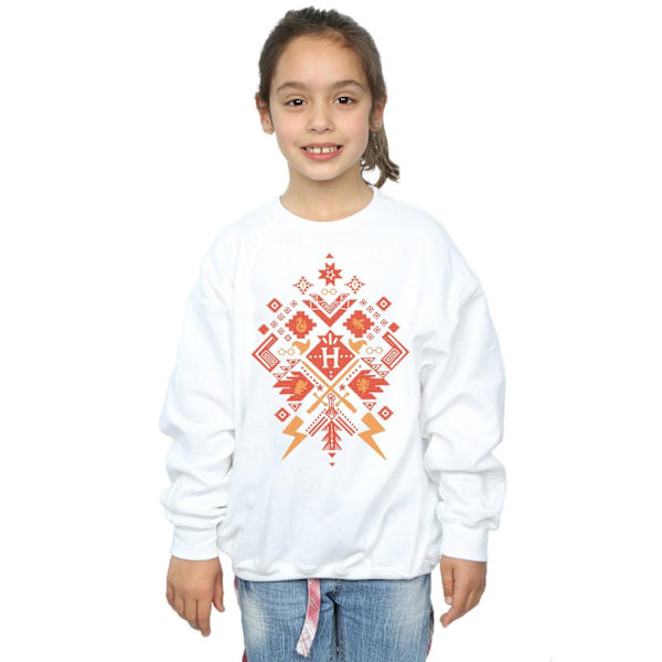 Harry Potter flickor jul Fair Isle sweatshirt 7-8 år vit White 7-8 Years