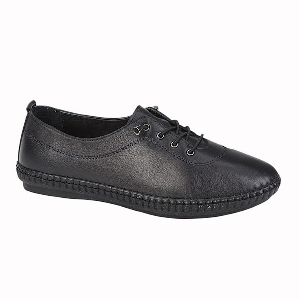 Mod Comfys Dam/Dam Läder Casual Skor 4 UK Svart Black 4 UK