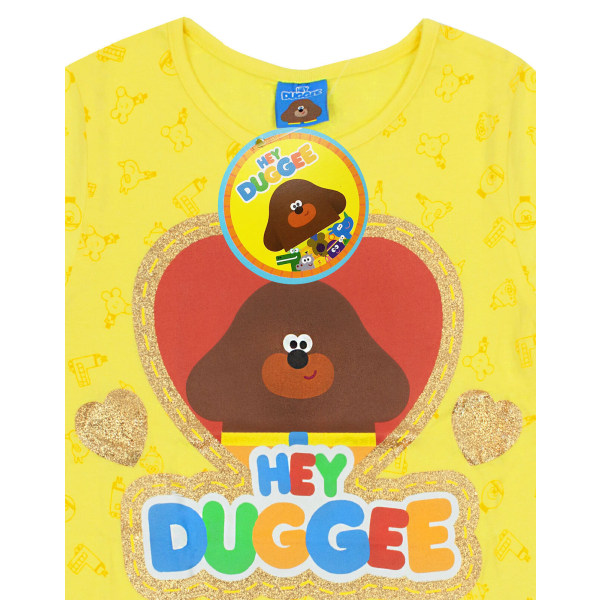 Hey Duggee Girls Glitter Heart T-Shirt 3-4 år Gul/Röd/Bro Yellow/Red/Brown 3-4 Years