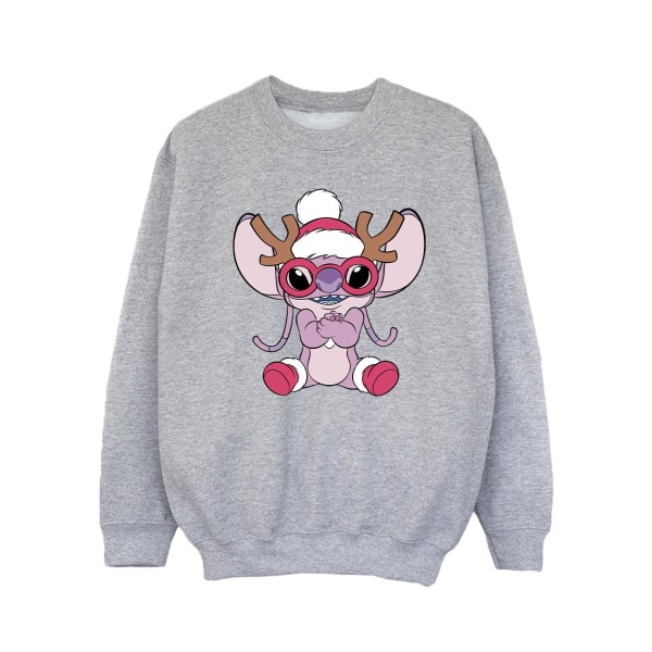 Disney Girls Lilo & Stitch Angel Reindeer Sweatshirt 12-13 år Sports Grey 12-13 Years