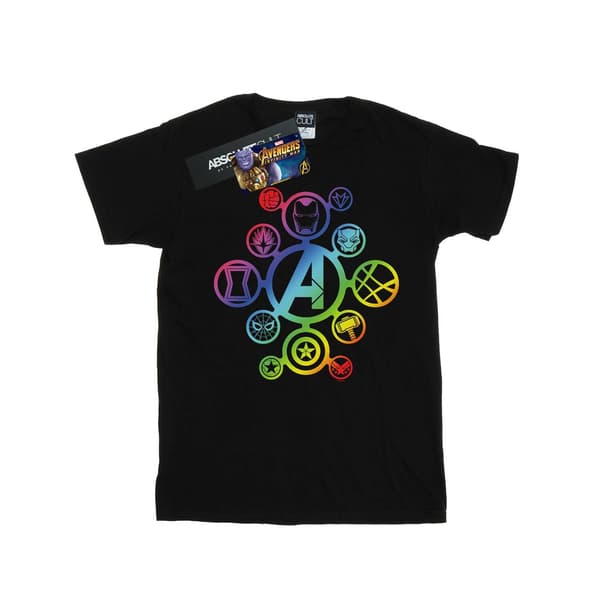 Marvel Dam/Dam Avengers Infinity War Rainbow Icons Bomull Black M