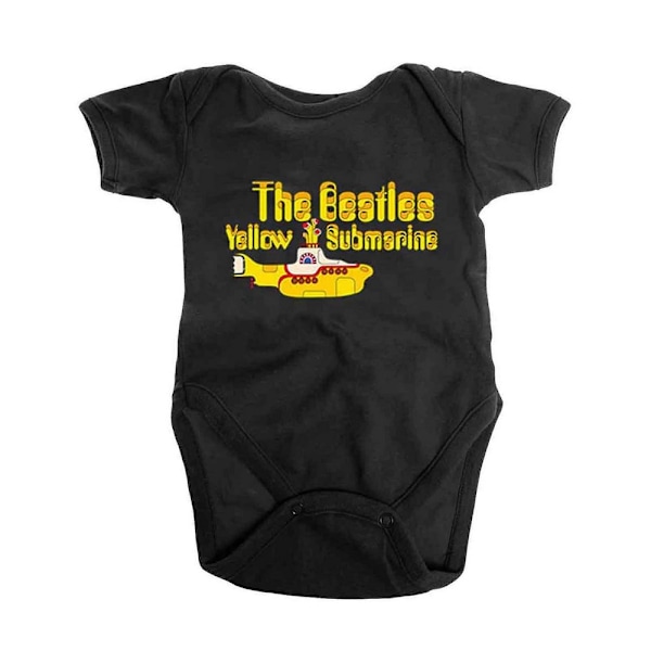 The Beatles Babygrow med Gul Ubåt-logga för Småbarn, 3-6 Månader B Black 3-6 Months