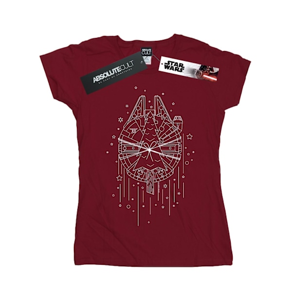 Star Wars Dam/Kvinnors Millennium Falcon Julgran Leverans Burgundy S