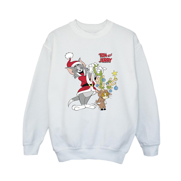 Tom & Jerry Pojkar Jul Ren Sweatshirt 9-11 År Vit White 9-11 Years