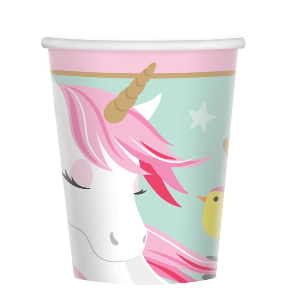 Amscan Magical Unicorn Paper Party Cup (Pack om 8) One Size Min Mint/White/Pink One Size