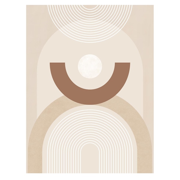 Elena Ristova Beige Mid Century Poster nr 3 Tryck 40cm x 30cm Beige/White/Brown 40cm x 30cm