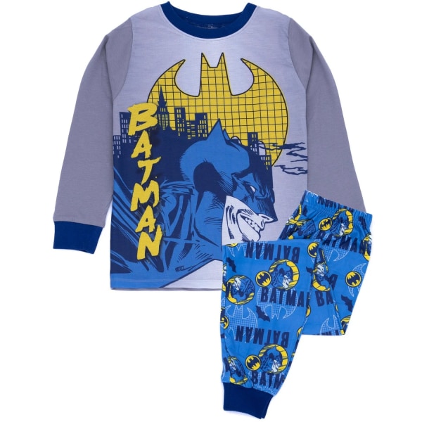 Batman Boys Långärmad Pyjamas Set 5-6 år Grå/Blå/Gul Grey/Blue/Yellow 5-6 Years