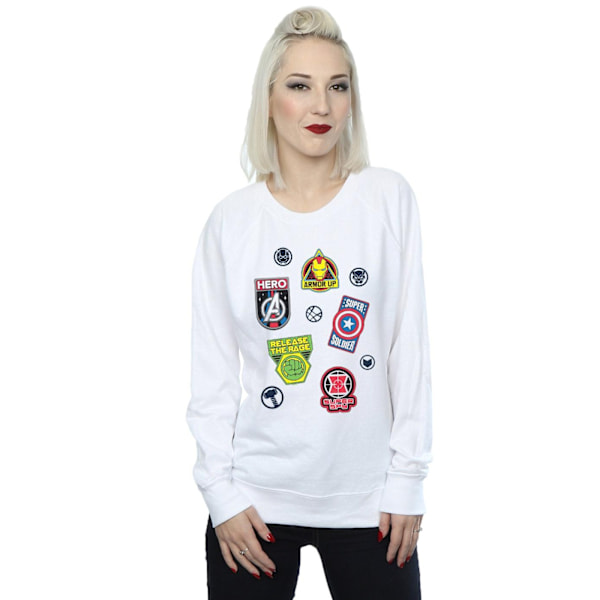 Marvel Womens/Ladies Avengers Hero Badges Sweatshirt M Vit White M