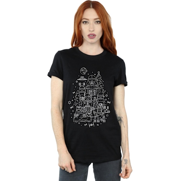 Star Wars Dam/Damer Empire Jul Bomull Boyfriend T-shirt Black M