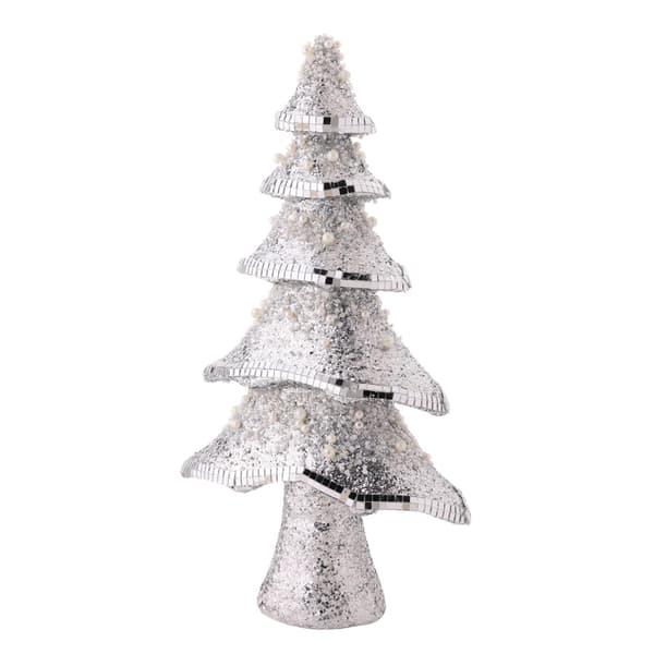 Julgransprydnad med discoplattor, en storlek, silver Silver One Size