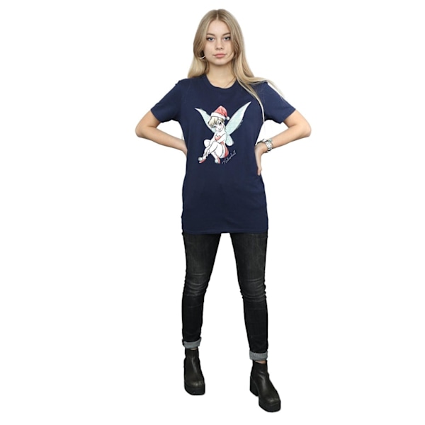 Disney Dam/Kvinnor Tinkerbell Jul Fairy Bomull Pojkvän Navy Blue L