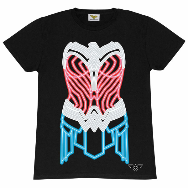 Wonder Woman Dam/Dam Neon Armor Pojkvän T-shirt M Blac Black M