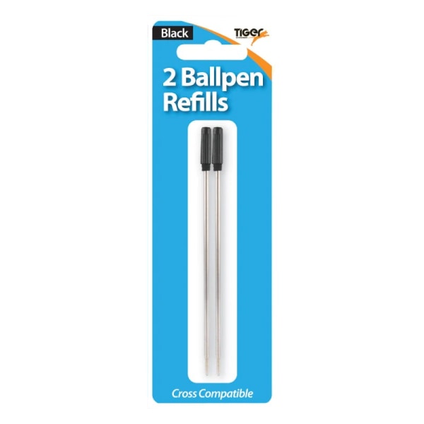 Tiger Ball Pen Refills (Pack med 2) One Size Svart/Silver Black/Silver One Size