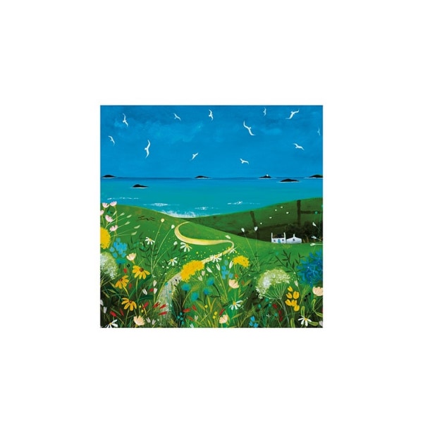 Julia Crossland Summer Cottage Paper Print 30cm x 30cm Green/Bl Green/Blue/Yellow 30cm x 30cm