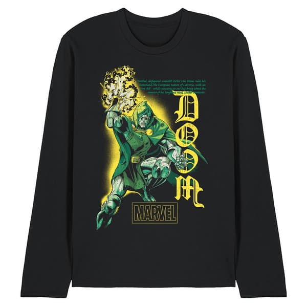 Marvel Universe Unisex Vuxen Face Of Doom Ringspun Bomull Långärmad Black M