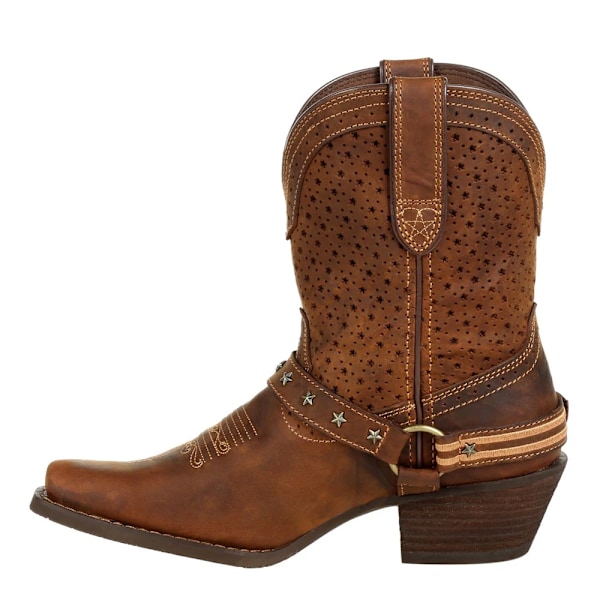 Durango Dam/Damer Crush Shortie Cowboy B i Fullnarvläder Bomber Brown 6 UK