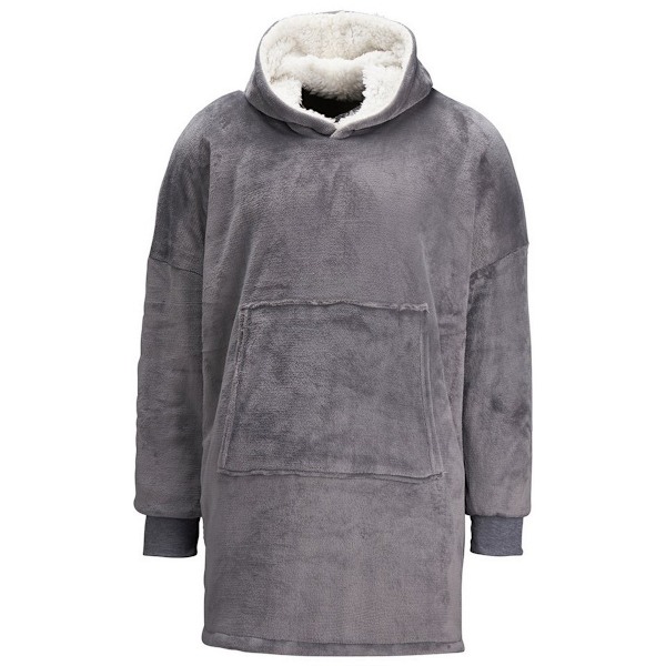 Ribbon Unisex Vuxen Reversibel Oversized Hoodie En Storlek Grå Grey One Size