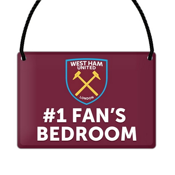 West Ham United FC Officiell Nummer 1 Fan Fotboll Vapen Sovrum Claret/Blue One Size