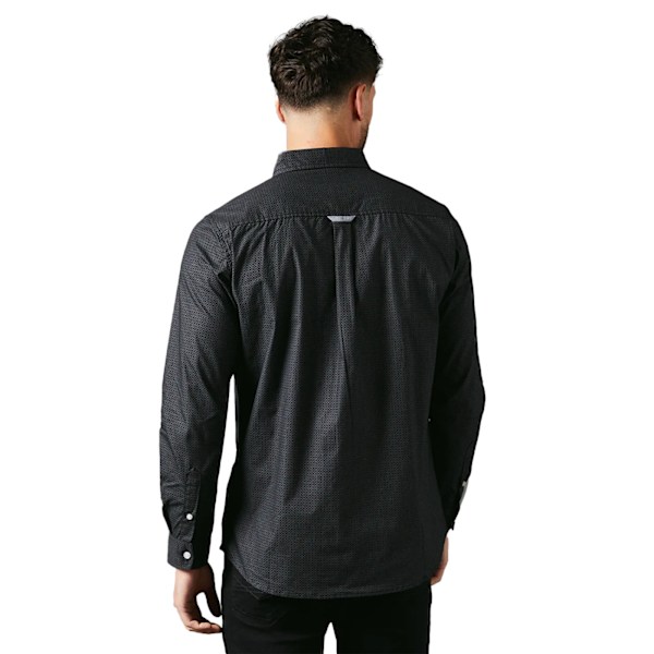 Maine Herr Octo Geometrisk Långärmad Skjorta XXL Svart Black XXL