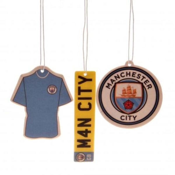 Manchester City FC Luftfräschare för hängande bilar (paket med 3) One Si Sky Blue/Yellow/White One Size