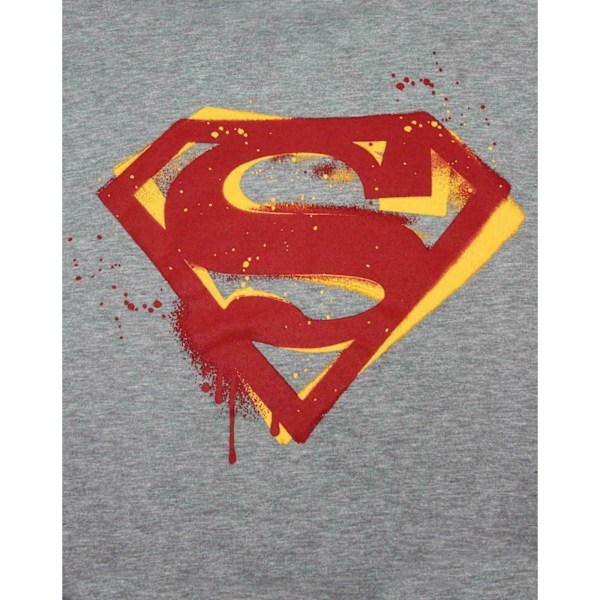 Superman Herr Stencil Sweatshirt M Grå Grey M