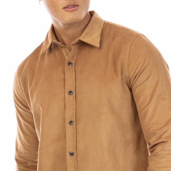 Peter Werth Herrskjorta Bicknell Corduroy Långärmad M Sand Brun Sand Brown M