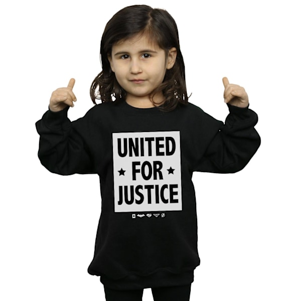 DC Comics Girls Justice League United For Justice Sweatshirt 5- Black 5-6 Years