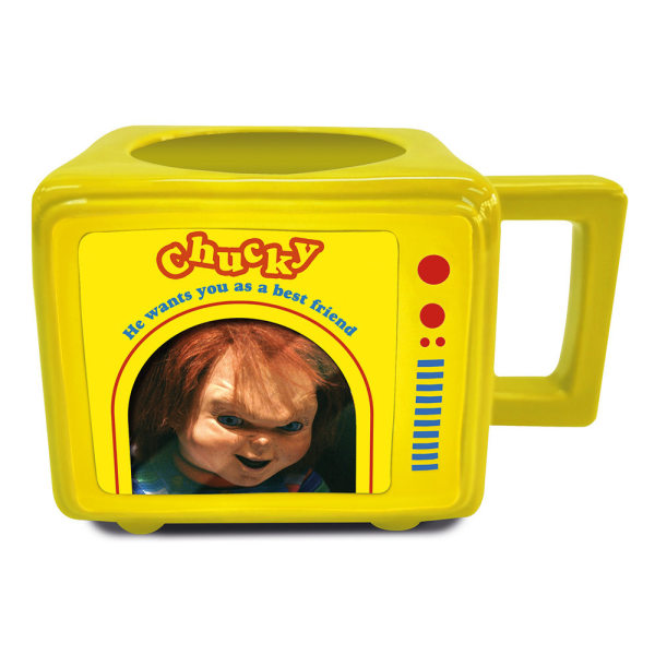 Chucky Time To Play Retro TV Värmeväxlande Mugg En one size Gul/ Yellow/Blue One Size