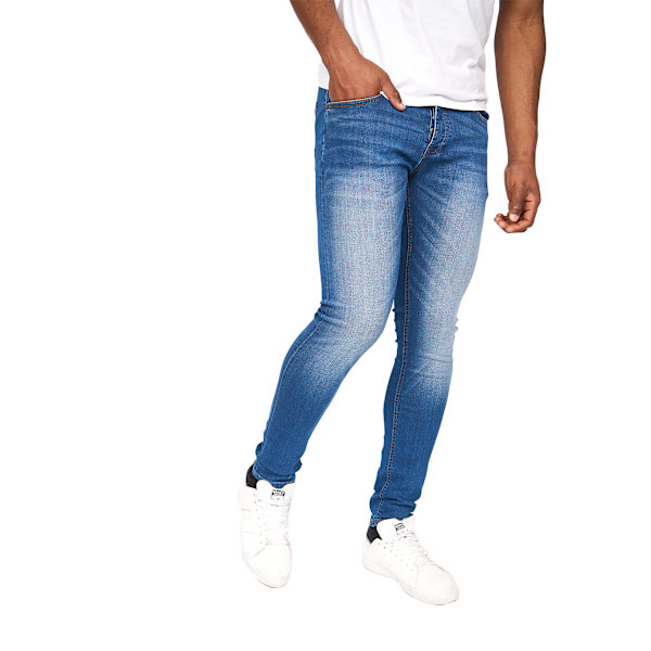 Crosshatch Herr Barbeck Slim Jeans 32L Stentvätt Stone Wash 32L