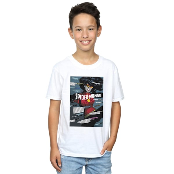 Marvel Boys Spider-Woman Cover T-Shirt 5-6 år Vit White 5-6 Years