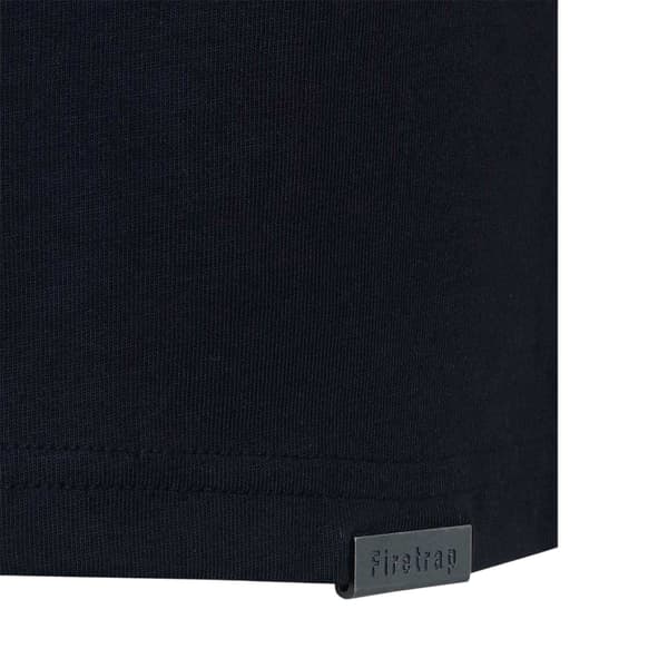 Firetrap Herr Logotyp Bomulls T-shirt M Svart Black M
