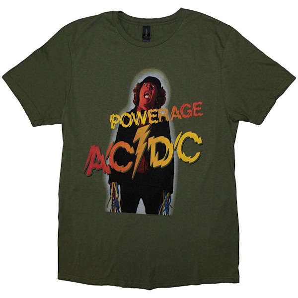 AC/DC Unisex Vuxen Powerage T-Shirt XXL Khaki Grön Khaki Green XXL