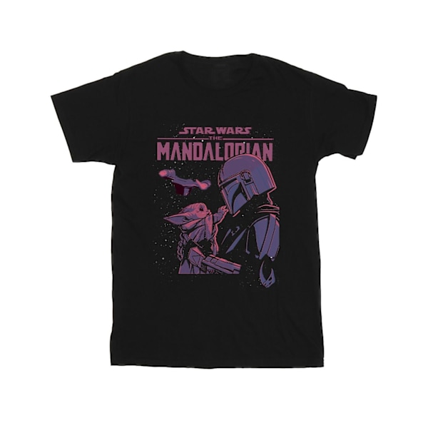 Star Wars Girls The Mandalorian Hello Friend Bomull T-shirt 5-6 Black 5-6 Years