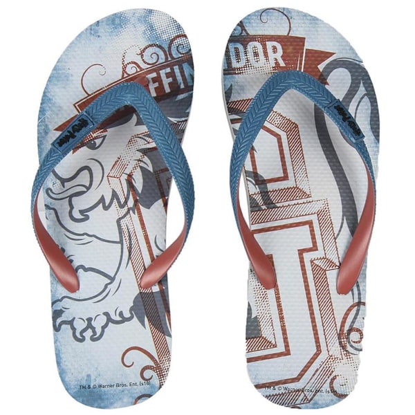 Harry Potter Unisex Vuxen Gryffindor Flip Flops 8 UK Blå/Vit Blue/White/Red 8 UK