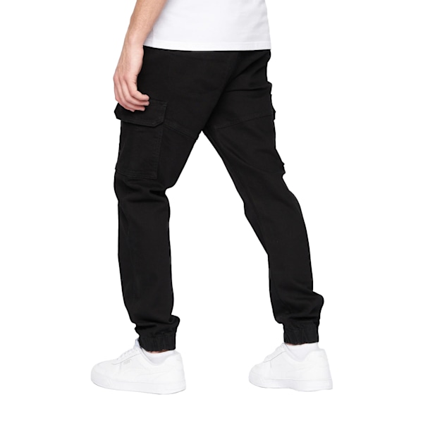 Crosshatch herr Malimore cargobyxor med muddar vid ankeln 36R enfärgad svart Solid Black 36R