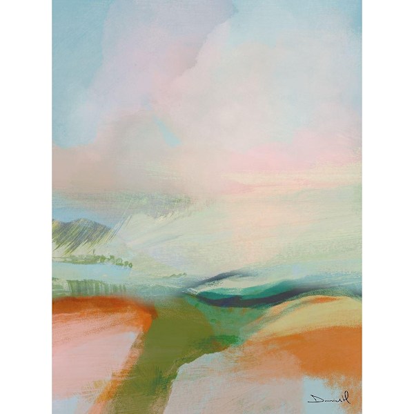 Dan Hobday Peach Hills Canvas Print 40cm x 30cm Peach/Blå/Grön Peach/Blue/Green 40cm x 30cm