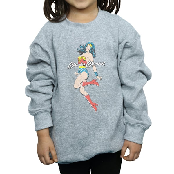 DC Comics Girls Wonder Woman Jump Sweatshirt 7-8 år Sports G Sports Grey 7-8 Years