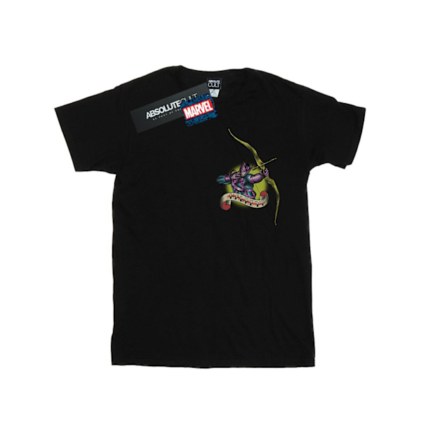 Marvel Herr Hawkeye Tatuering Brösttryck T-shirt 4XL Svart Black 4XL