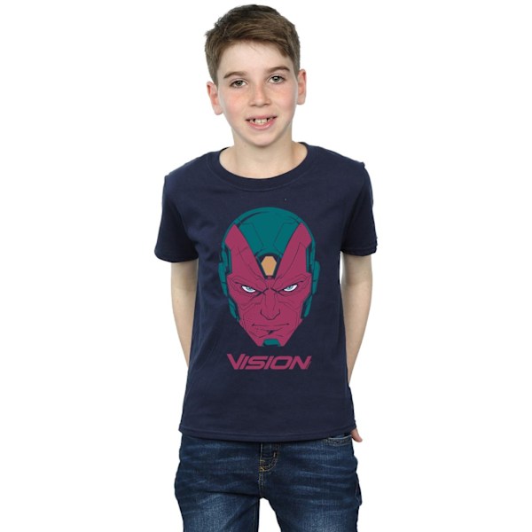 Marvel Boys Avengers Vision Head T-Shirt 9-11 år Marinblå Navy Blue 9-11 Years