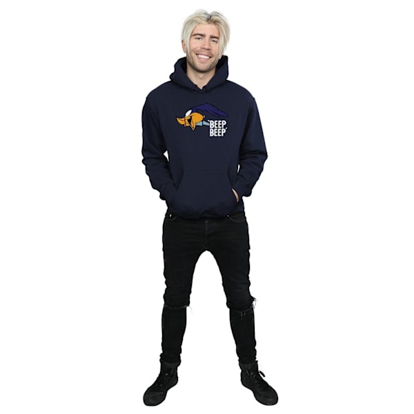 Looney Tunes Mens Road Runner Beep Beep Hoodie XXL Marinblå Navy Blue XXL